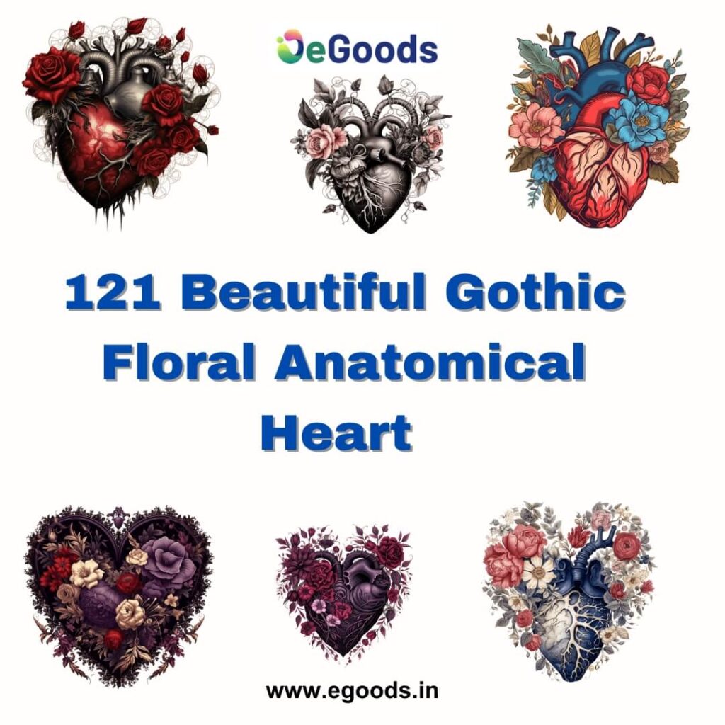 121 Beautiful Gothic Floral Anatomical Heart Clipart Printable 121 beautiful gothic floral anatomical heart clipart printable